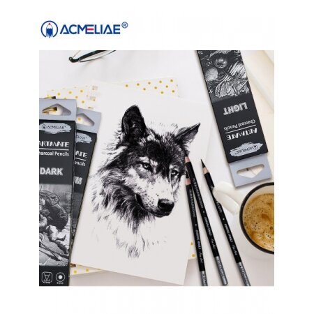 Карандаш угольный Acmeliae Artmate твердый 1 шт. 2