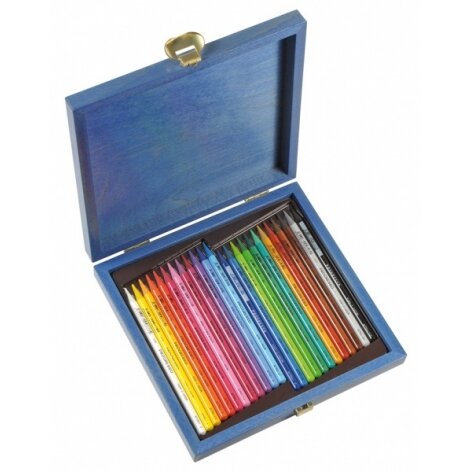 Set of Woodless Coloured Pencils Koh-I-Noor Progresso 8758 24 colors in a wooden box
