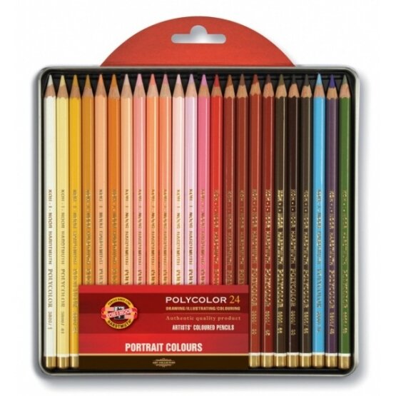 Карандаши художественные цветные Koh-I-Noor Polycolor 3824 24 цвета Portrait