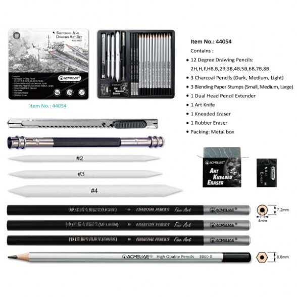 Piešimo rinkinys dailei Acmeliae Artmate 22 vnt 1 Piešimo rinkinys dailei Acmeliae Artmate 22 vnt 1