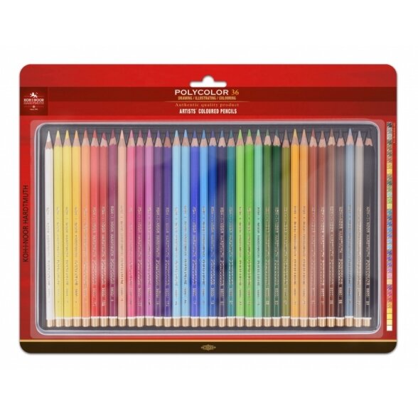 Set of Artists Coloured Pencils Koh-I-Noor Polycolor 3825 36 colors Set of Artists Coloured Pencils Koh-I-Noor Polycolor 3825 36 colors