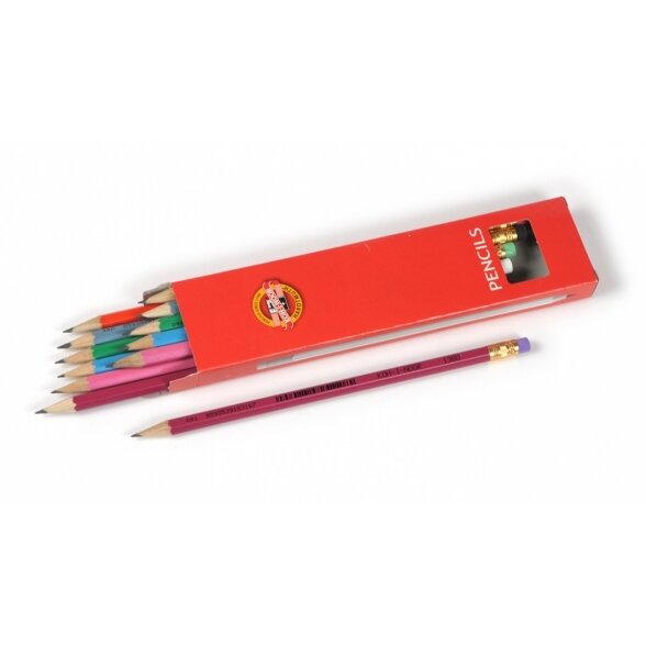 Graphite Pencil with Eraser Koh-I-Noor 1380 Mix Graphite Pencil with Eraser Koh-I-Noor 1380 Mix