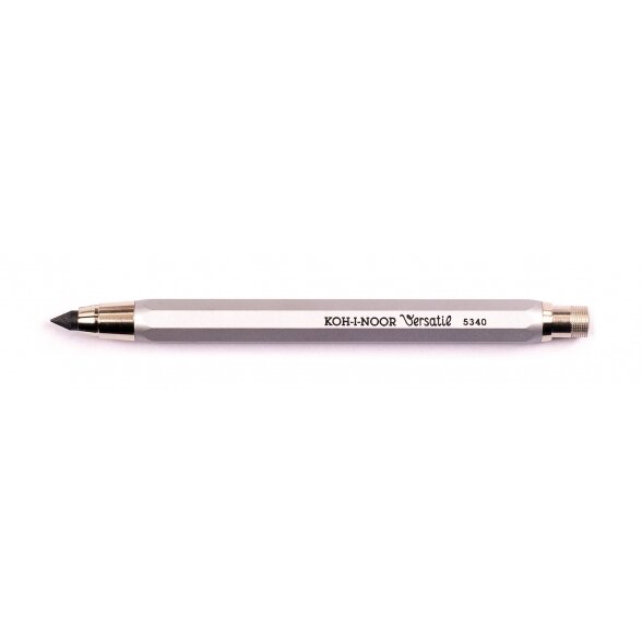 Pieštukas mechaninis Koh-I-Noor 5340 5,6 mm su drožtuku, korpusas sidabro spalvos Pieštukas mechaninis Koh-I-Noor 5340 5,6 mm su drožtuku, korpusas sidabro spalvos