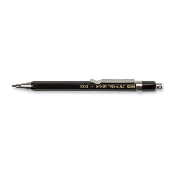 Pieštukas mechaninis Koh-I-Noor Versatil 5228, 2 mm metalinis su drožtuku juodas Pieštukas mechaninis Koh-I-Noor Versatil 5228, 2 mm metalinis su drožtuku juodas