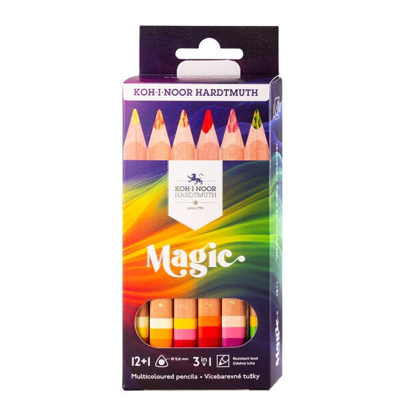 Set of Jumbo Triangular Coloured Magic Pencils Koh-I-Noor 3404 12+1 Set of Jumbo Triangular Coloured Magic Pencils Koh-I-Noor 3404 12+1