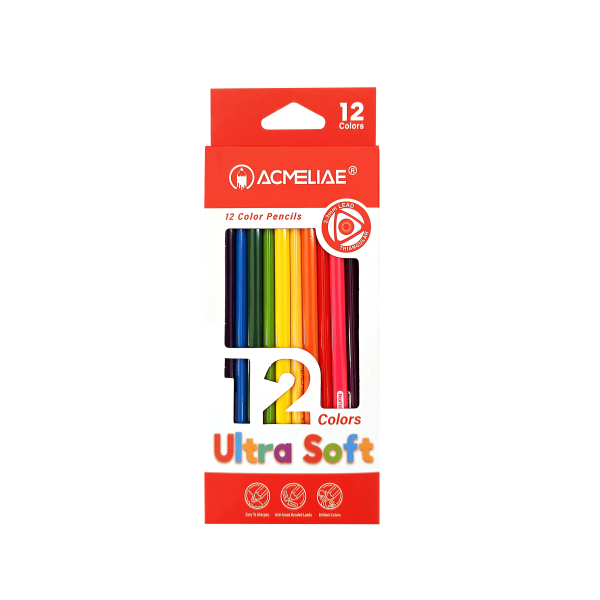 Pieštukai spalvoti tribriauniai Acmeliae Super Soft 12 spalvų Pieštukai spalvoti tribriauniai Acmeliae Super Soft 12 spalvų