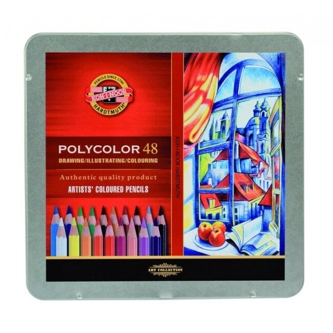 Pieštukai spalvoti menininkams Polycolor 48 spalvų Pieštukai spalvoti menininkams Polycolor 48 spalvų