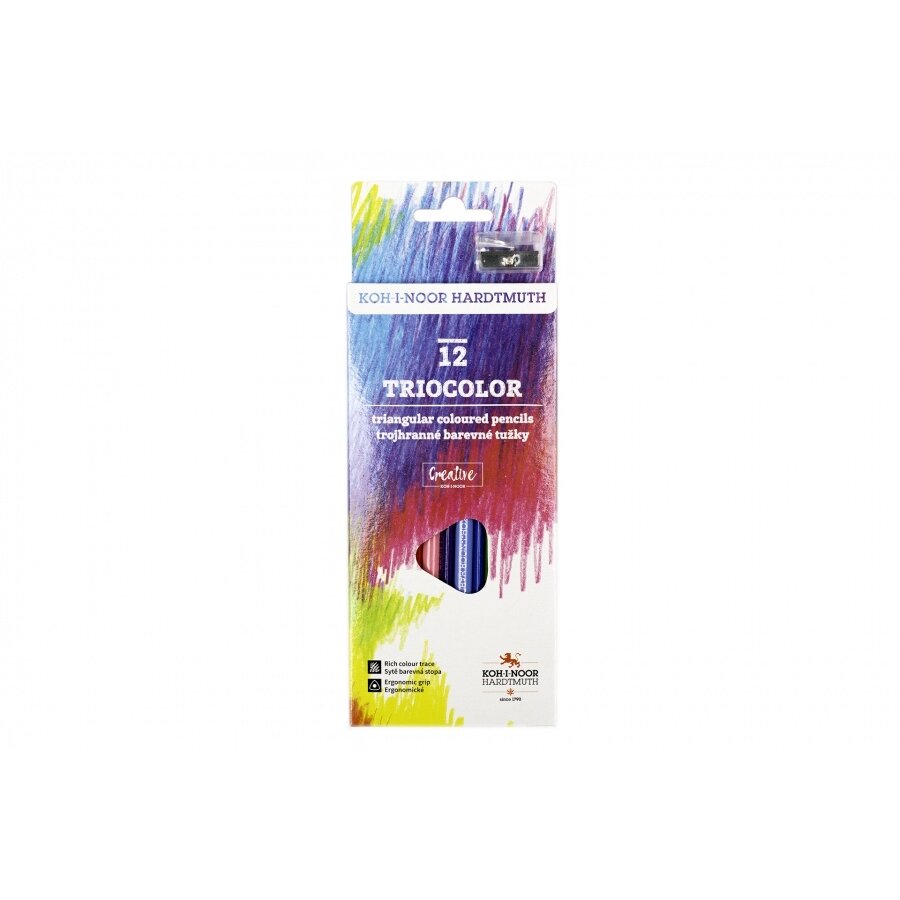 Set of Triangular Coloured Pencils Koh-I-Noor Triocolor 3132 12 colors