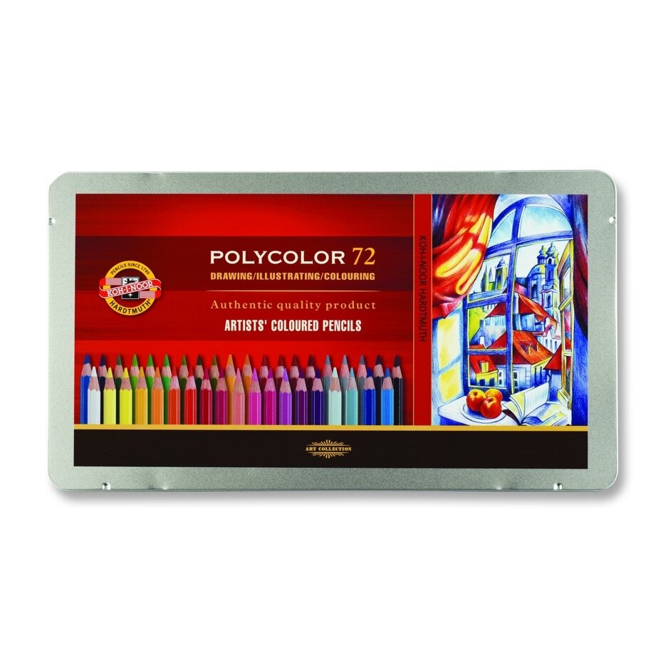 Set of Artists Coloured Pencils Koh-I-Noor Polycolor 3827 Retro 72 colors