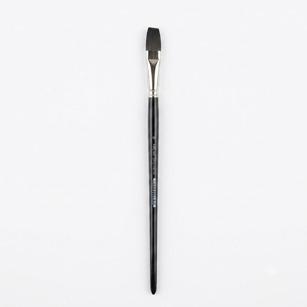 Flat Artist Brush 180, Brown Synthetic, Long Handle, Size 10 Flat Artist Brush 180, Brown Synthetic, Long Handle, Size 10
