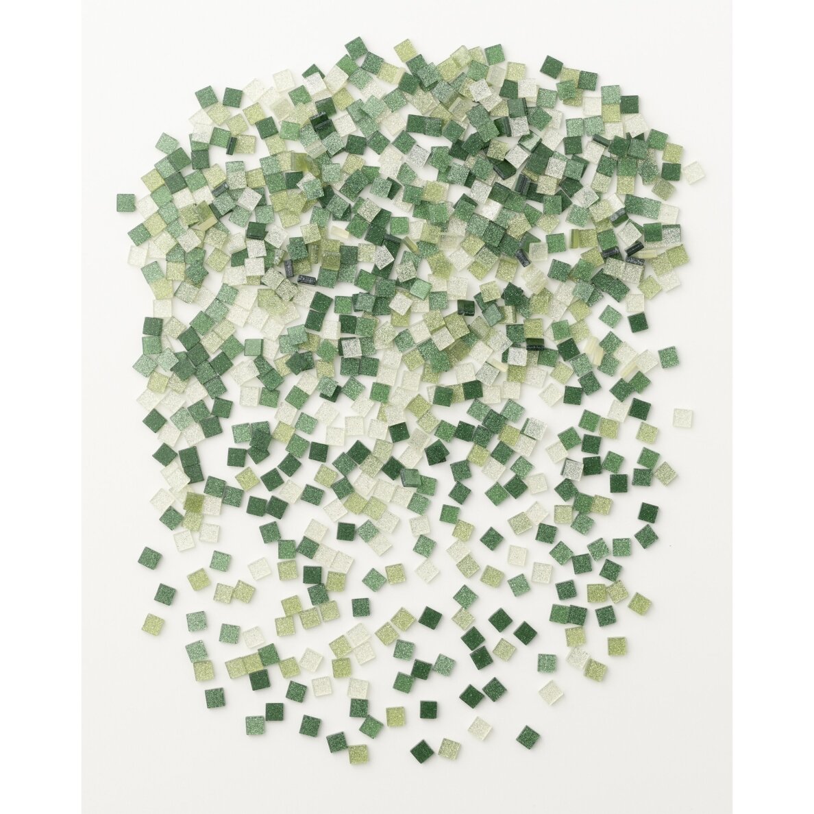 Mosaic tiles GLITTER MIX, 45g, 5x5mm, 700 parts, green 1