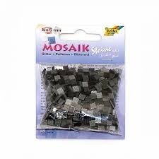 Plytelės mozaikai Folia Glitter 5x5 mm, 700 vnt. pilkos spalvos Plytelės mozaikai Folia Glitter 5x5 mm, 700 vnt. pilkos spalvos