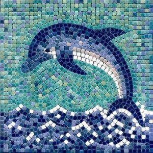 Mosaic tiles GLITTER MIX, 45g, 5x5mm, 700 parts, grey 2