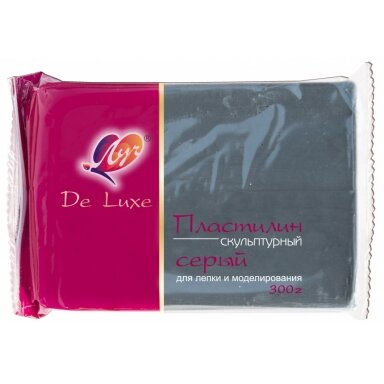 Пластилин скульптурный Луч "De Luxe" 300 г серый