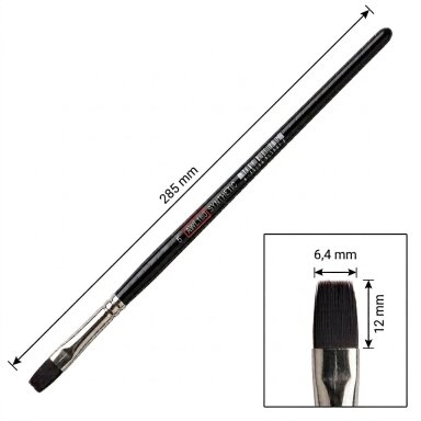 Flat  Artist Brush 180, Brown Synthetic, Long Handle, Size 5