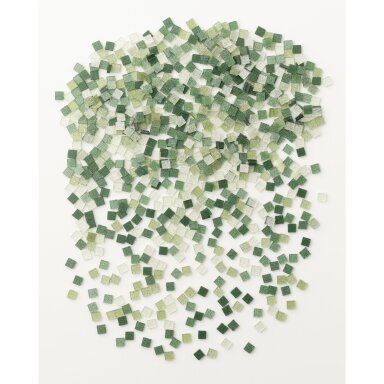 Mosaic tiles GLITTER MIX, 45g, 5x5mm, 700 parts, green
