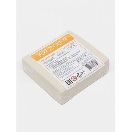 Plastilinas skulptūrinis kietas 500 g baltos spalvos