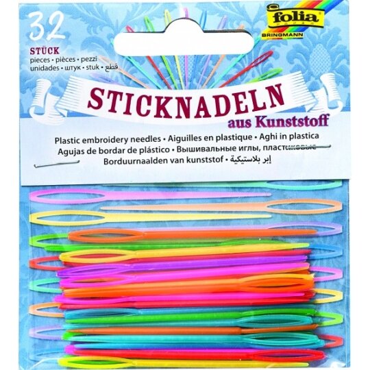Plastikinės adatos siuvinėjimui, 32 vnt Plastikinės adatos siuvinėjimui, 32 vnt