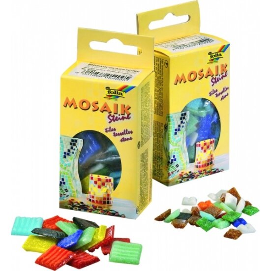 Mosaic-glass tiles 200g, 10x10mm, 300 pieces, 10 assorted colours