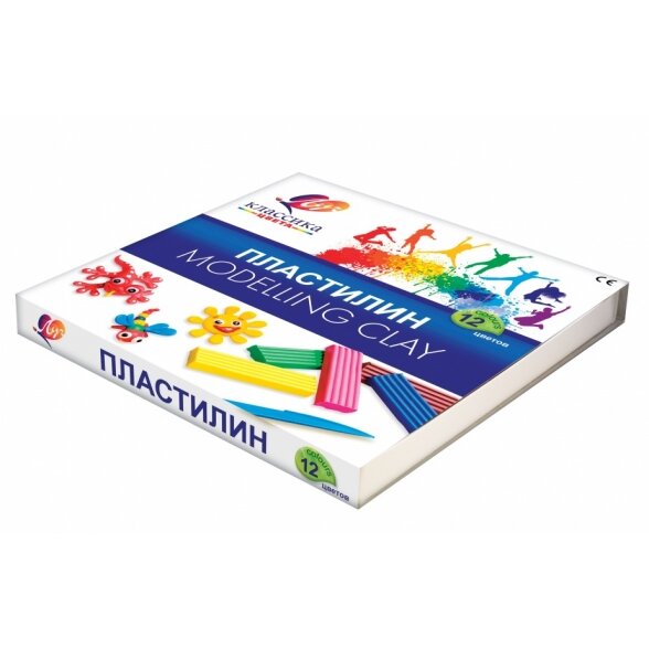 Modelling Clay Luch Classic 12 colors, with spatula/in cardboard box, 240 g 1