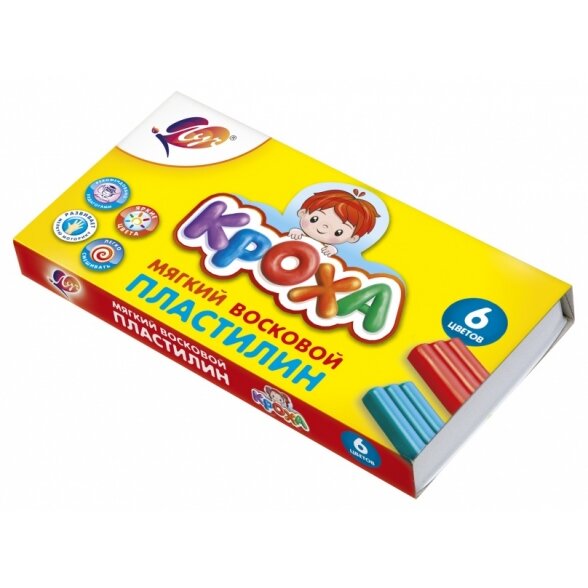 Soft Modelling Clay Luch Krokha 6 colors made with wax, with spatula, 99 g 2 Soft Modelling Clay Luch Krokha 6 colors made with wax, with spatula, 99 g 2