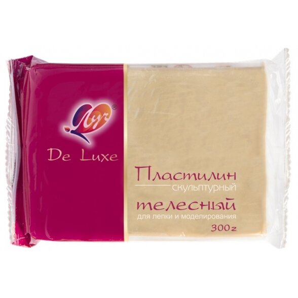 Пластилин скульптурный Луч "De Luxe" 300 г телесный Пластилин скульптурный Луч "De Luxe" 300 г телесный