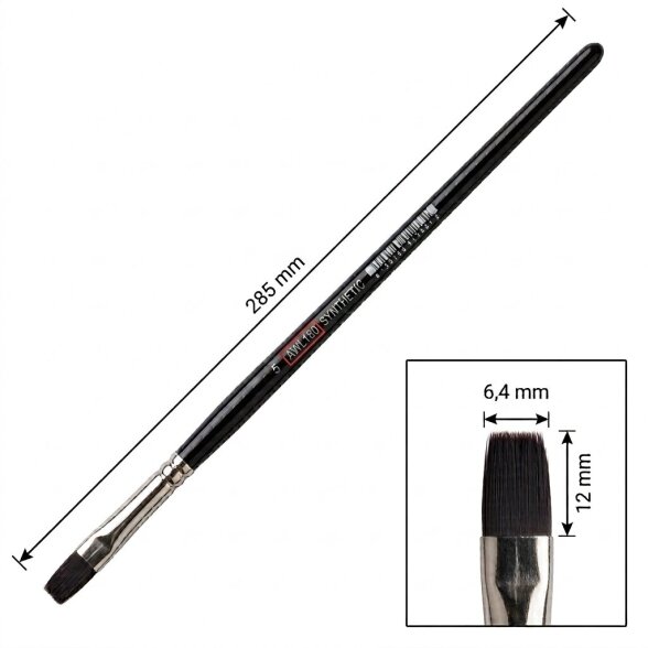 Flat Artist Brush 180, Brown Synthetic, Long Handle, Size 5 1 Flat Artist Brush 180, Brown Synthetic, Long Handle, Size 5 1