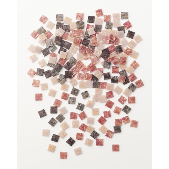 Mosaic tiles MARBLED ASSORTMENT, 45g, 10x10mm, 190 parts, red 2