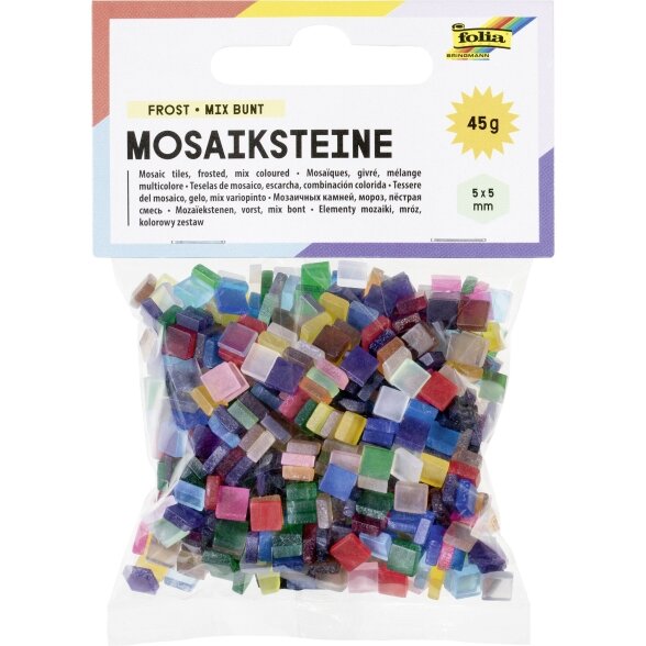 Mosaic tiles FROST, 45g, 5x5mm, 700 parts, assorted colours