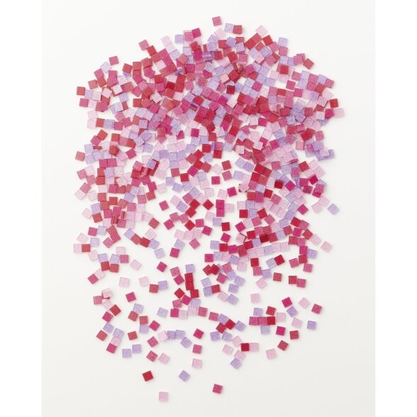 Plytelės mozaikai Folia Glitter 5x5 mm, 700 vnt. rožinės spalvos 1 Plytelės mozaikai Folia Glitter 5x5 mm, 700 vnt. rožinės spalvos 1