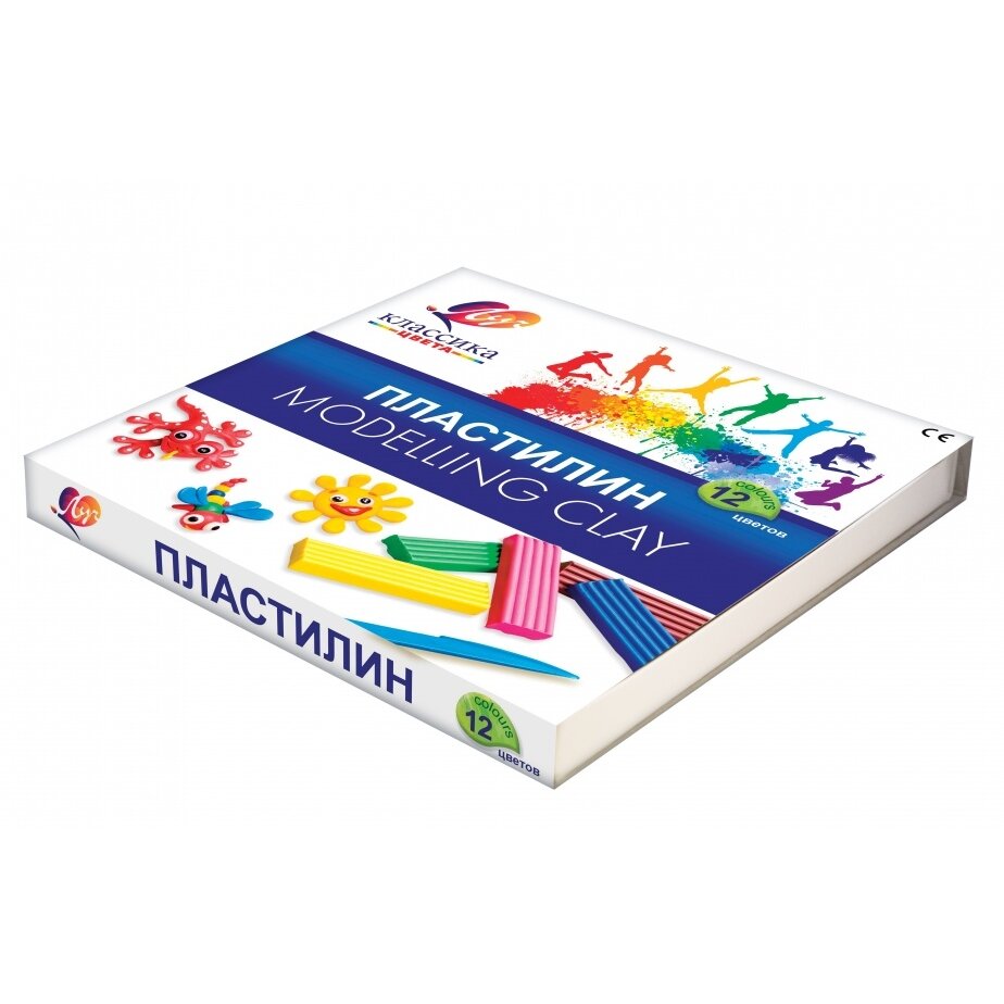 Modelling Clay Luch Classic 12 colors, with spatula/in cardboard box, 240 g 1