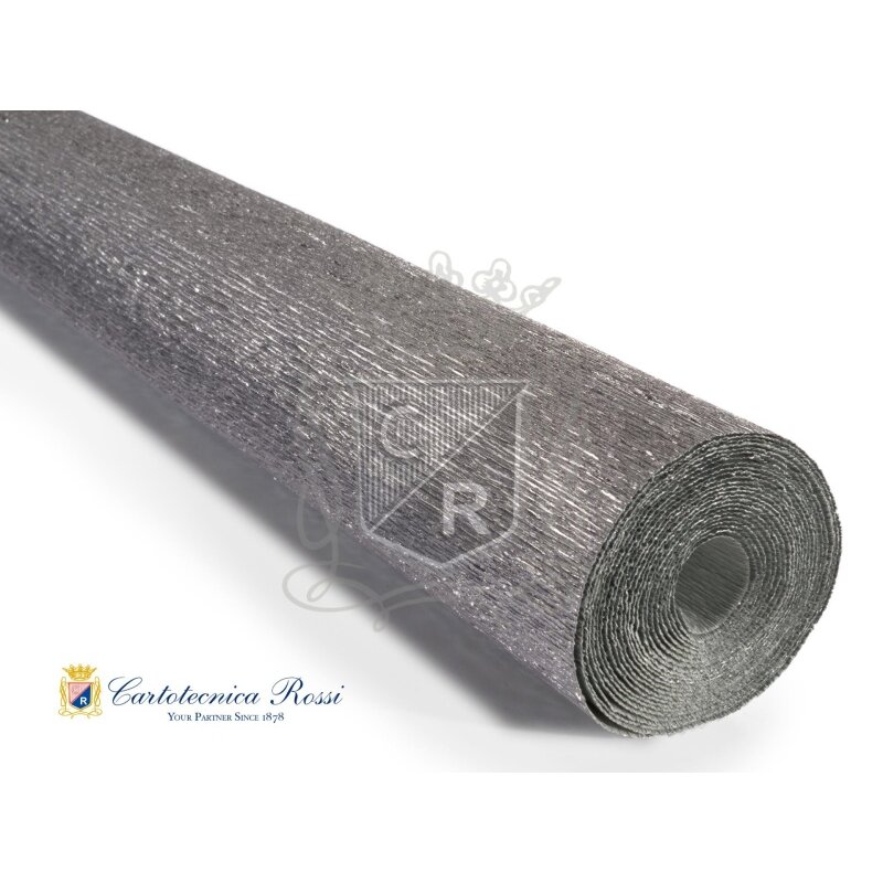 Florist Metalized Crepe Paper in roll 50cmx2,5m 180 g No.802 Silver