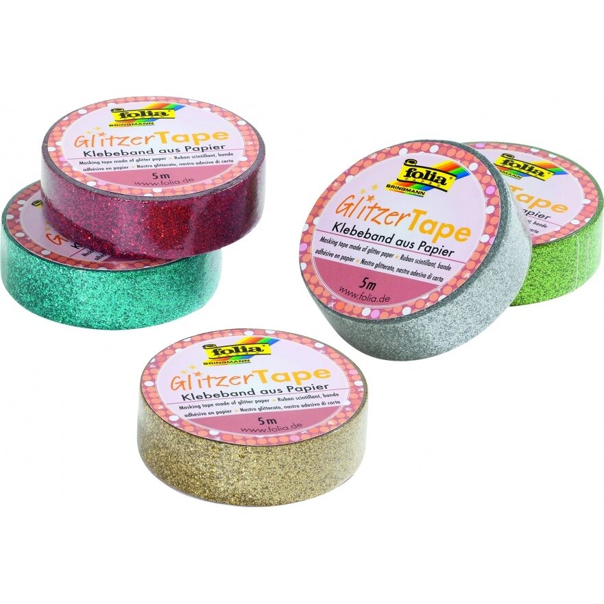 Glitter-Tape 'rough', 5mx15mm, 1 roll, gold 1