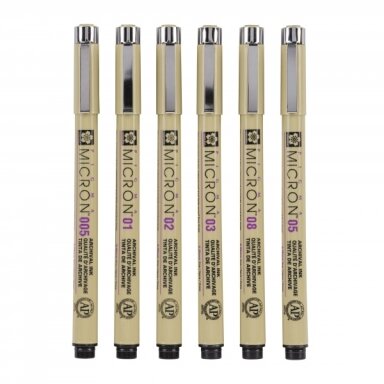 Rapitografų rinkinys Sakura Pigma Micron 0,25 mm 6 standartinės spalvos