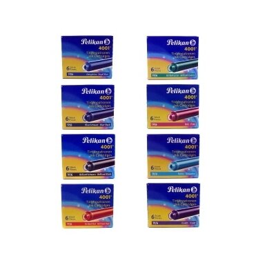Rašalo kapsulių rinkinys Pelikan 6 vnt mėlynos spalvos