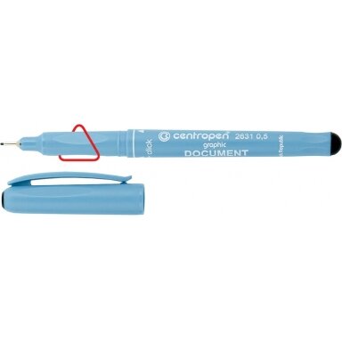 Rašiklis Centropen Document Liner 0,1 mm juodas