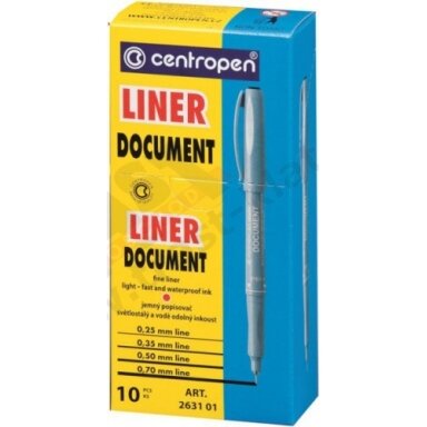 Rašiklis Centropen Document Liner 0,1 mm juodas