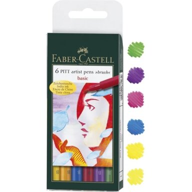 Rašiklių rinkinys piešimui Faber-Castell PITT Basic įvairių spalvų