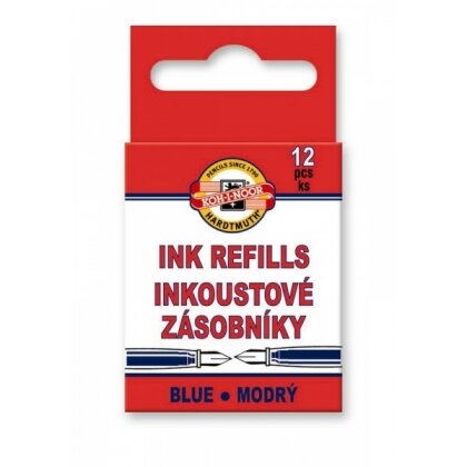 Rašalo kapsulių rinkinys Koh-I-Noor 12 vnt. mėlynos spalvos Rašalo kapsulių rinkinys Koh-I-Noor 12 vnt. mėlynos spalvos