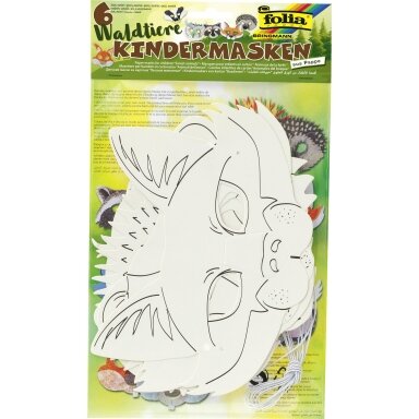 Rinkinys Folia 6-jų skirtingu vaikiškų kaukių, FOREST ANIMALS