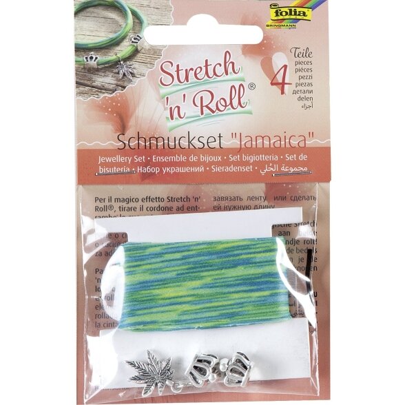 Stretch 'n' Roll bracelets JAMAICA, 1 bracelet 1m, 3 Charms