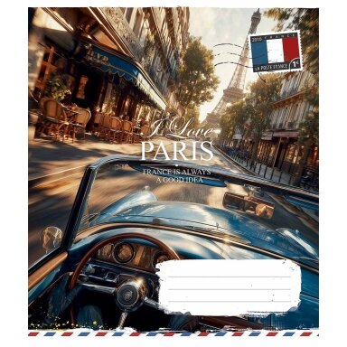 Sąsiuvinis Shkolyaryk 48 lapų linijomis I love Paris