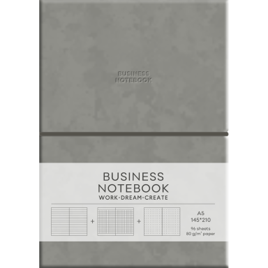 Shkolyaryk Notebook A5/96 sheets lined cream paper, 80 gsm, hard cover Grey