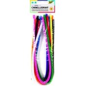 Шнуры из синели с проволокой, длина 50см, Ø 8мм, 10 штук, разные цвета