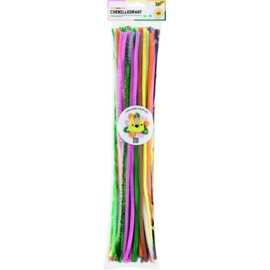 Šenilinės virvutės su vielute Folia 50 cm, 100 vnt., 10 spalvų
