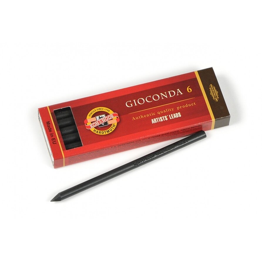 Šerdelės piešimui Koh-I-Noor Gioconda Silky 4345 6 vnt. juodos spalvos
