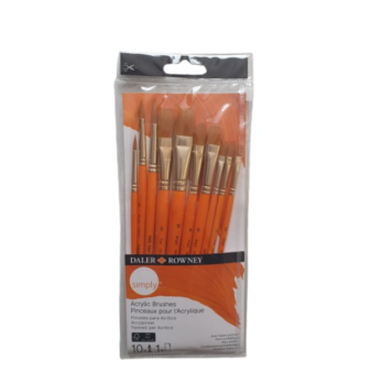 Daler-Rowney Simply Synthetic Acrylic Short Handle 10 Brushes Wallet Daler-Rowney Simply Synthetic Acrylic Short Handle 10 Brushes Wallet