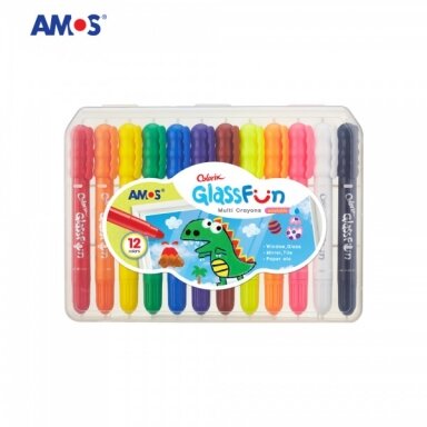 Šilkinės kreidelės stiklui Amos Colorix Glass Fun 12 sp.