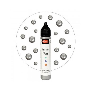Skysti perlai "Metallic" 25 ml, chromo sidabro sp.Nr.905