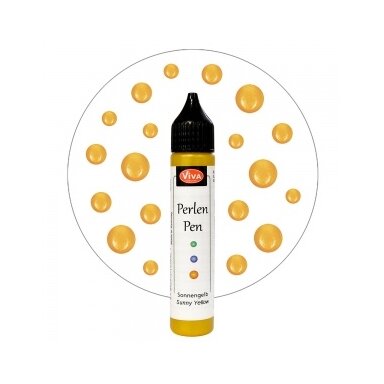 Skysti perlai VIVA Decor 25 ml, saulės geltonos sp.Nr.201